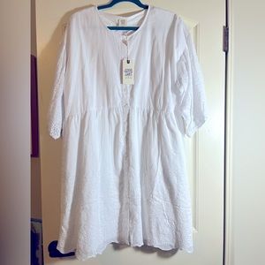 Matilda Jane womens Good Hart white eyelet detail button front dress NEW XL